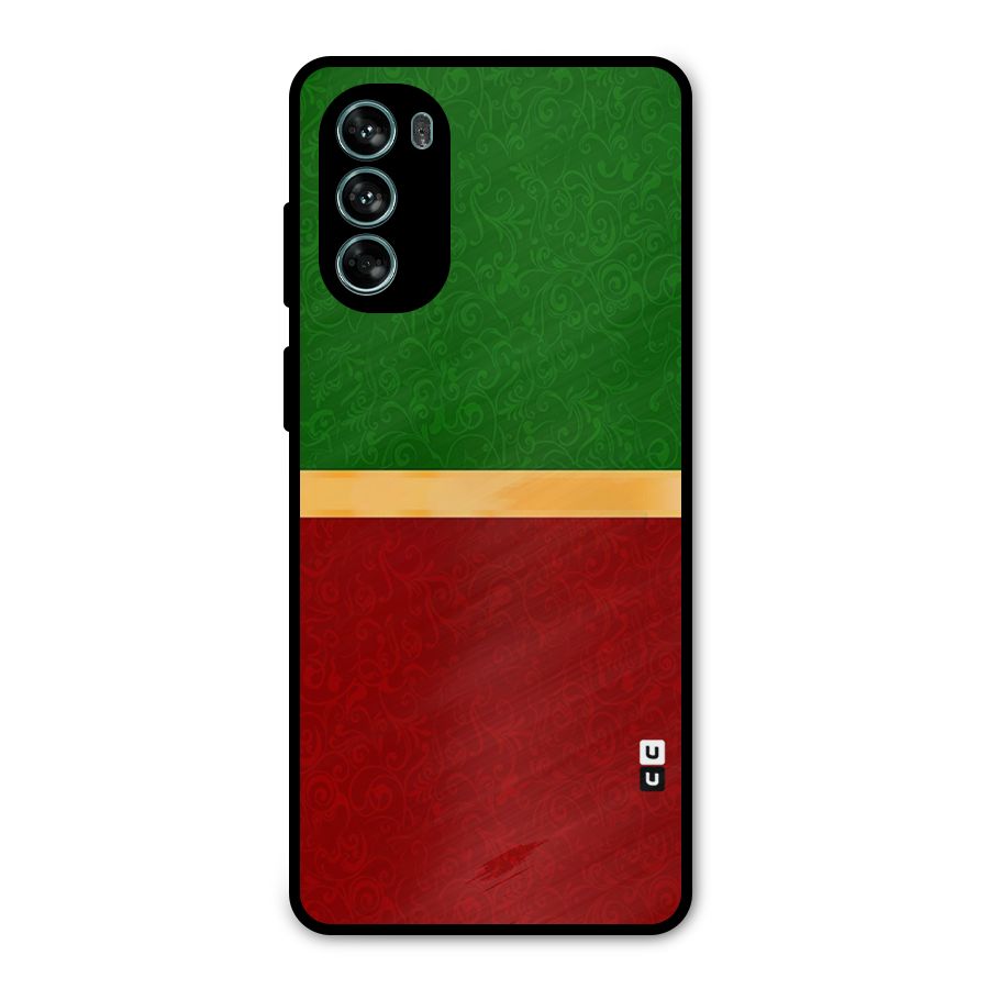 Christmas Colors Stripe Metal Back Case for Moto G62