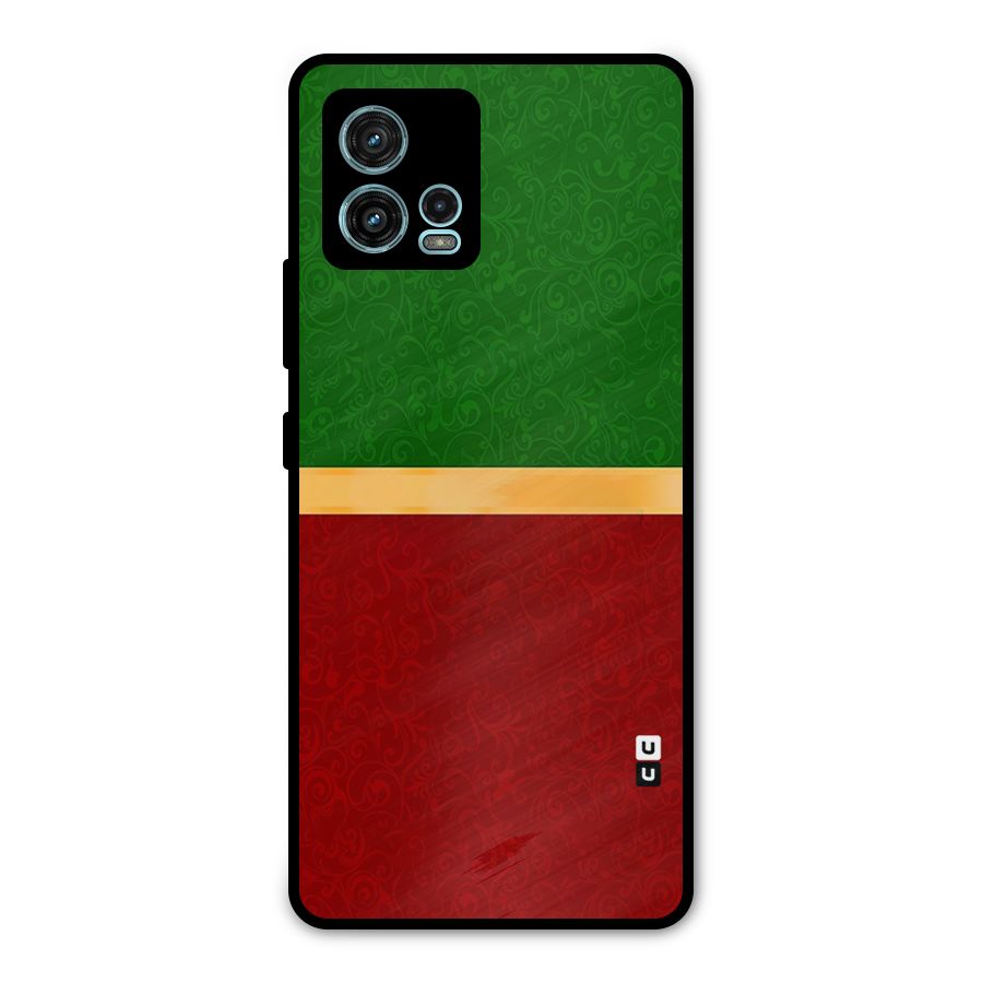 Christmas Colors Stripe Metal Back Case for Moto G72
