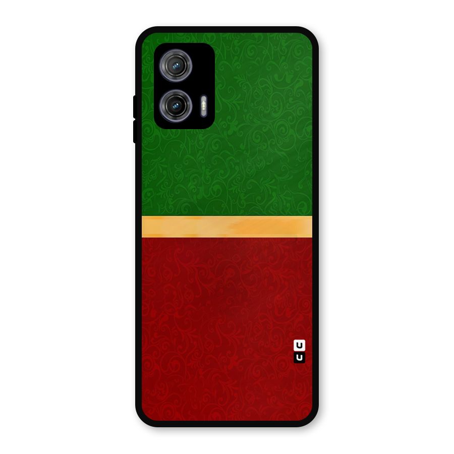 Christmas Colors Stripe Metal Back Case for Moto G73