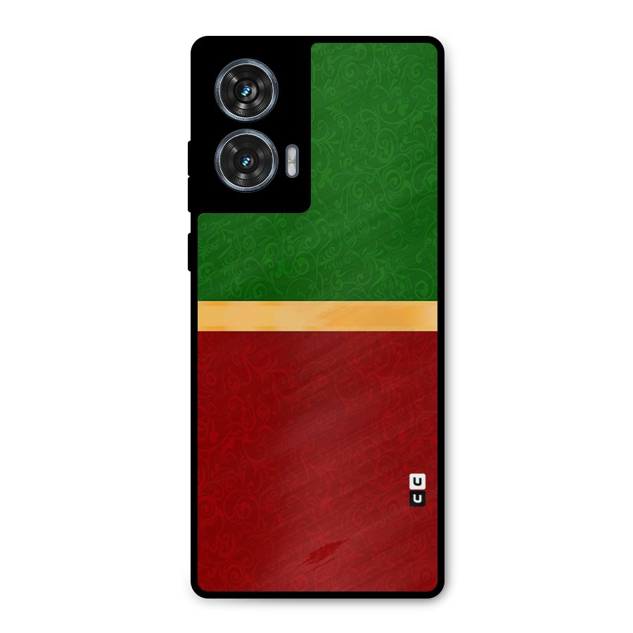 Christmas Colors Stripe Metal Back Case for Motorola Edge 50 Fusion