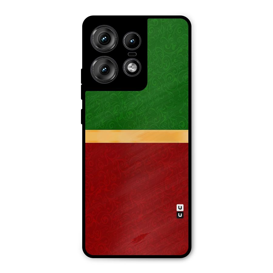 Christmas Colors Stripe Metal Back Case for Motorola Edge 50 Pro