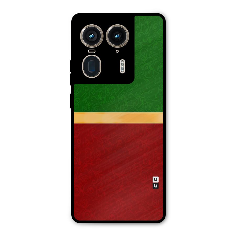 Christmas Colors Stripe Metal Back Case for Motorola Edge 50 Ultra