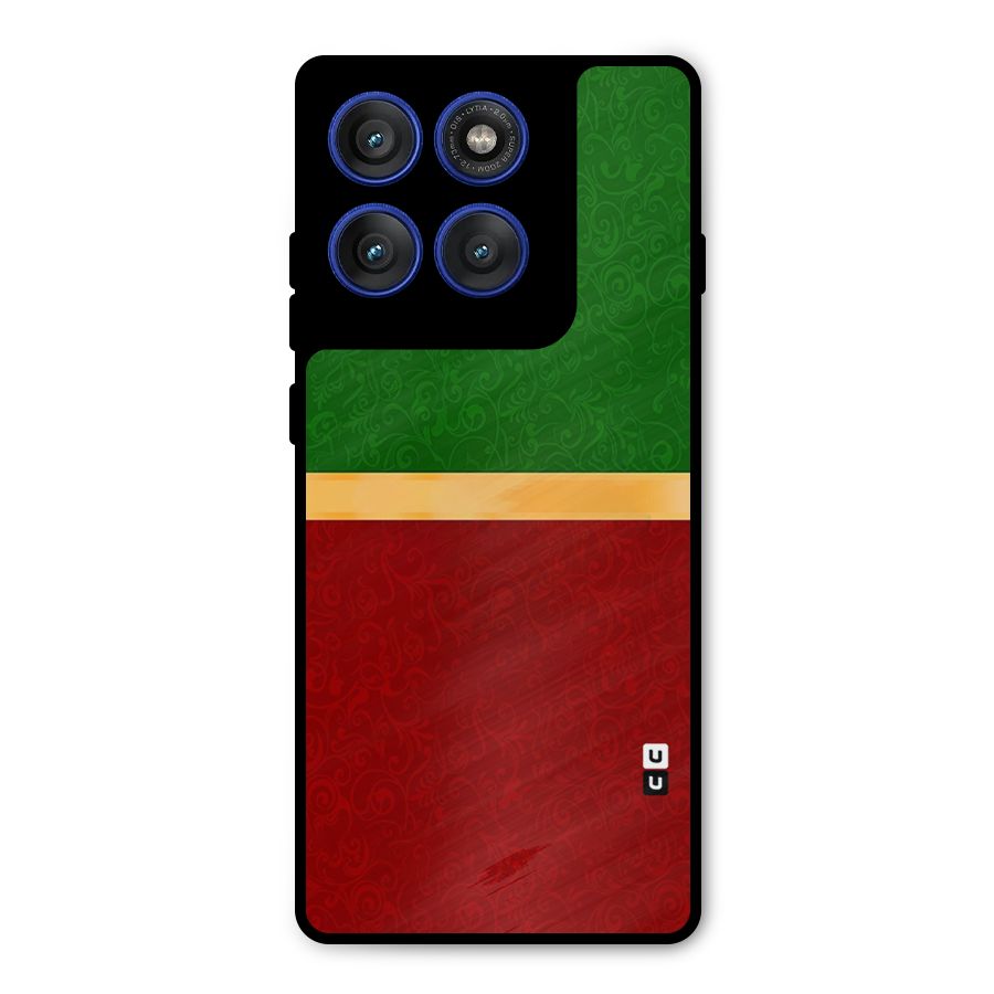 Christmas Colors Stripe Metal Back Case for Motorola Edge 60 Pro