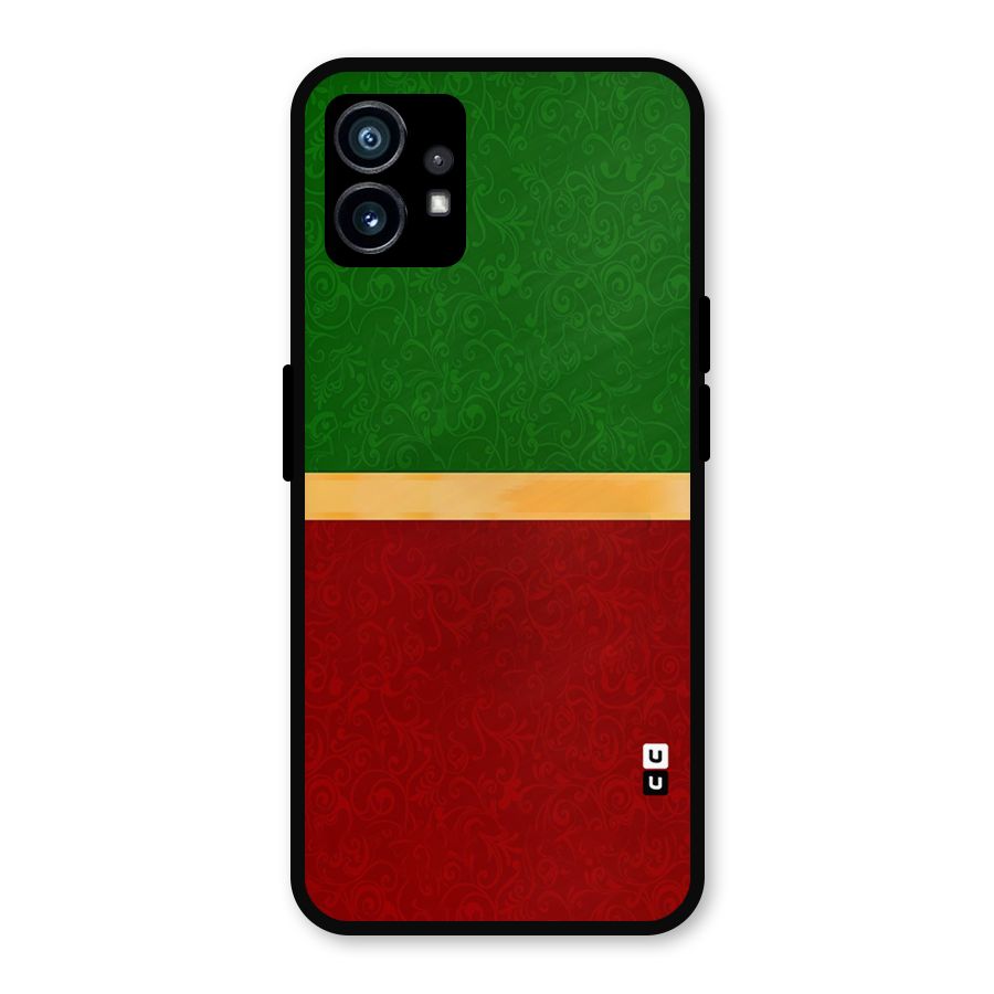 Christmas Colors Stripe Metal Back Case for Nothing Phone 1