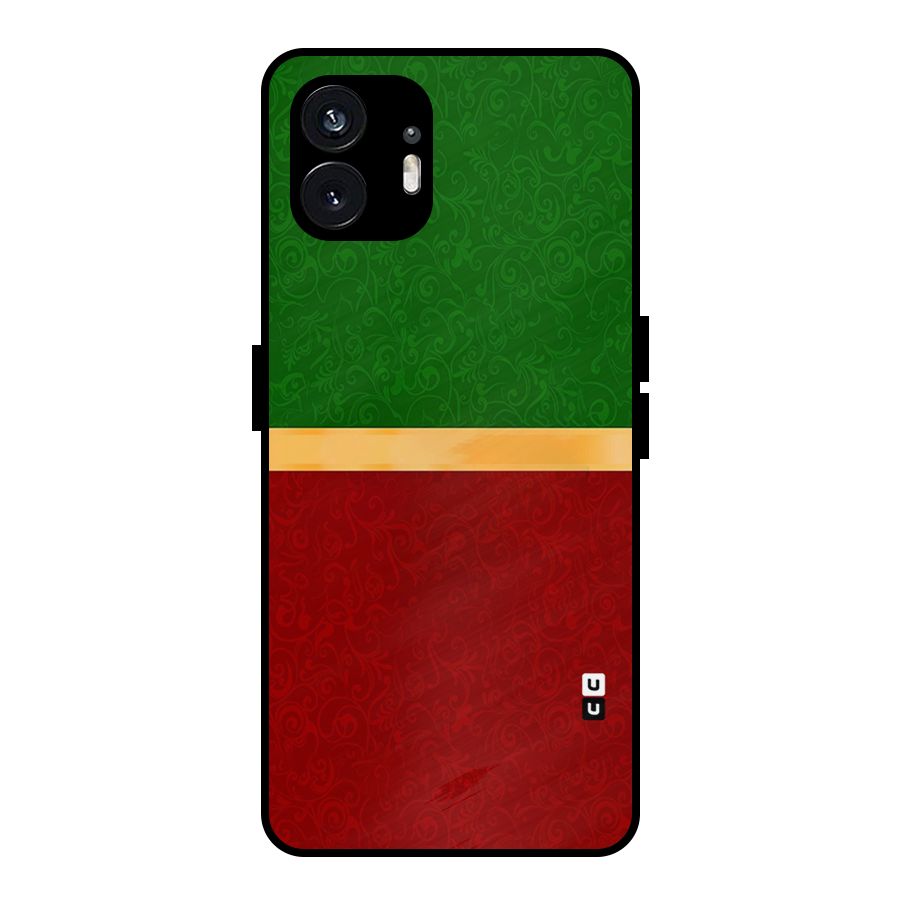 Christmas Colors Stripe Metal Back Case for Nothing Phone 2
