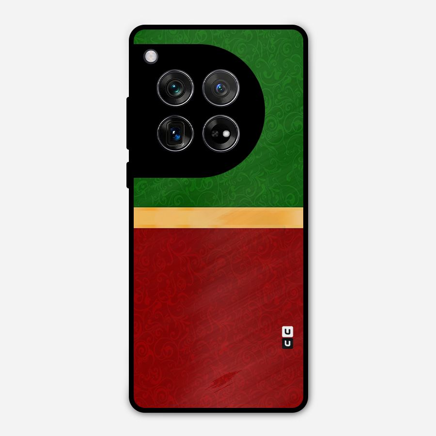 Christmas Colors Stripe Metal Back Case for OnePlus 12