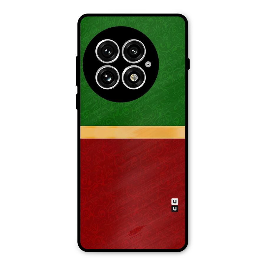 Christmas Colors Stripe Metal Back Case for OnePlus 13