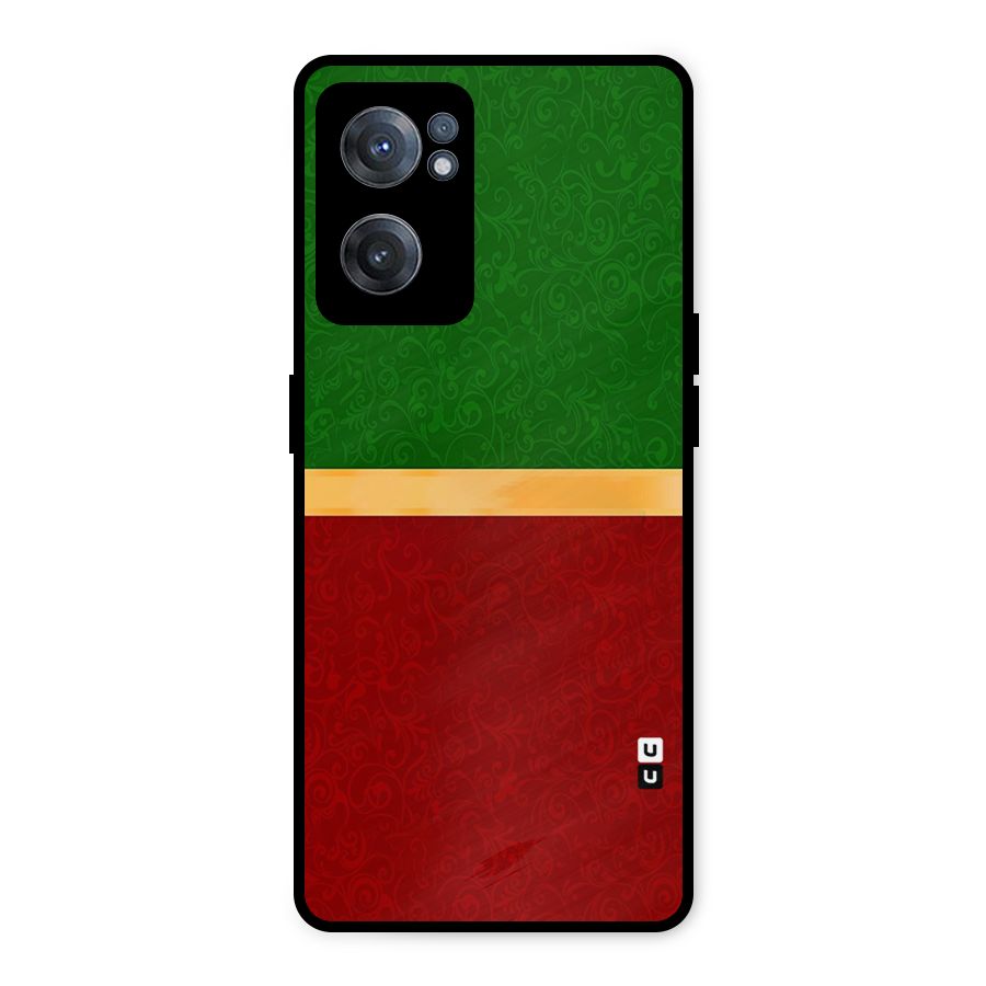 Christmas Colors Stripe Metal Back Case for OnePlus Nord CE 2 5G