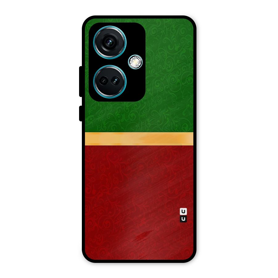 Christmas Colors Stripe Metal Back Case for OnePlus Nord CE 3 5G