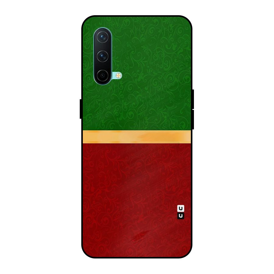 Christmas Colors Stripe Metal Back Case for OnePlus Nord CE 5G