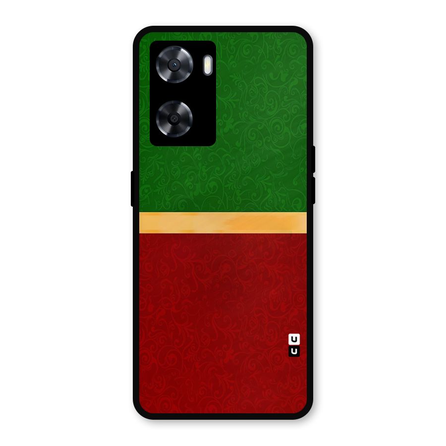 Christmas Colors Stripe Metal Back Case for OnePlus Nord N20 SE