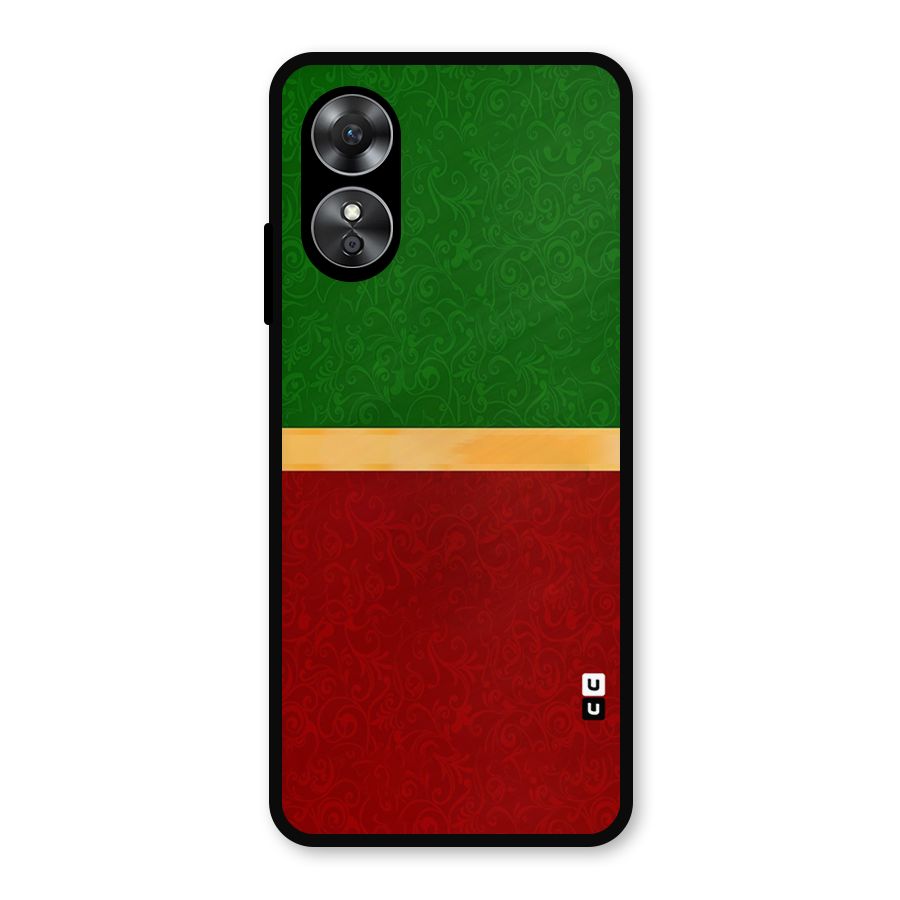 Christmas Colors Stripe Metal Back Case for Oppo A17
