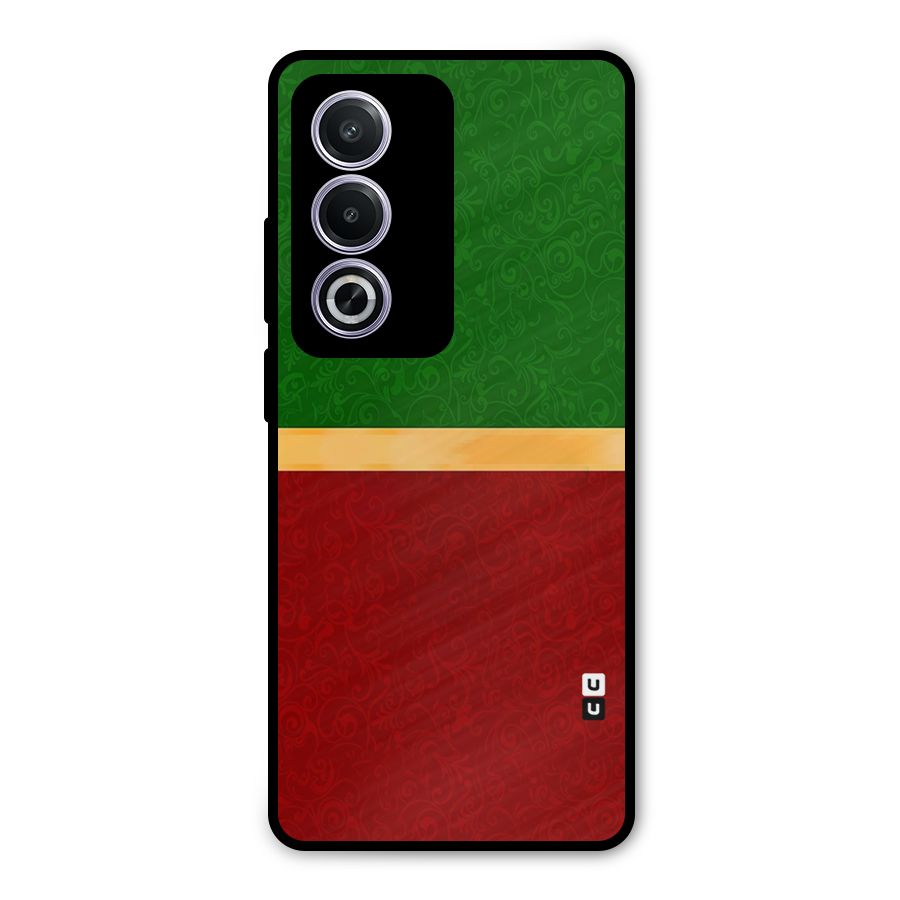 Christmas Colors Stripe Metal Back Case for Oppo A3 Pro