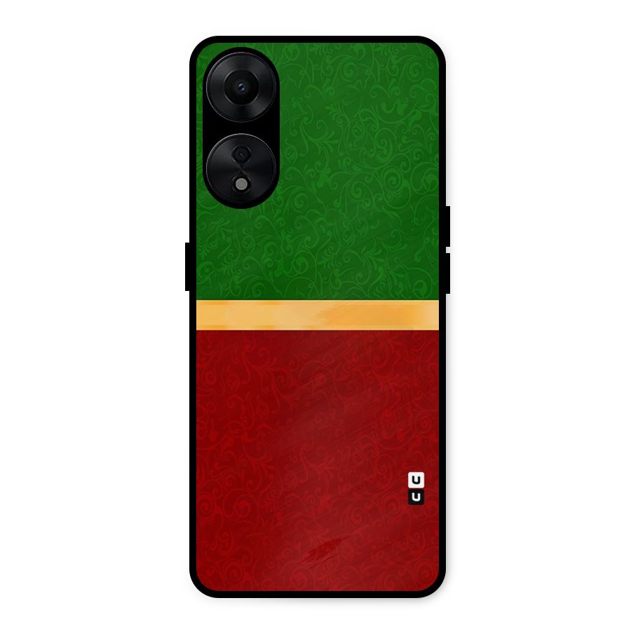 Christmas Colors Stripe Metal Back Case for Oppo A78 5G
