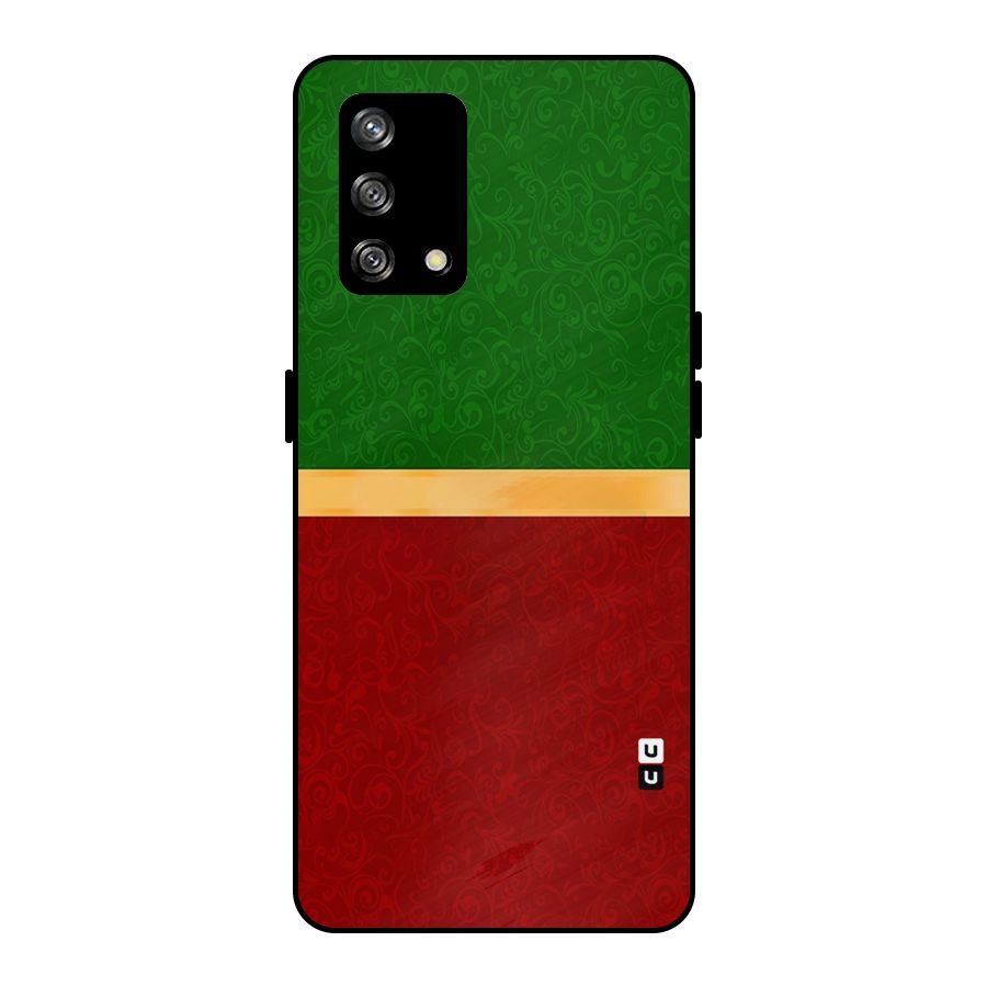 Christmas Colors Stripe Metal Back Case for Oppo F19