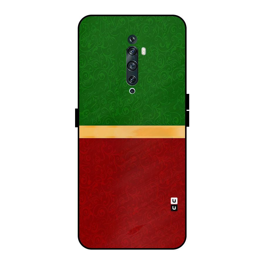 Christmas Colors Stripe Metal Back Case for Oppo Reno2 Z