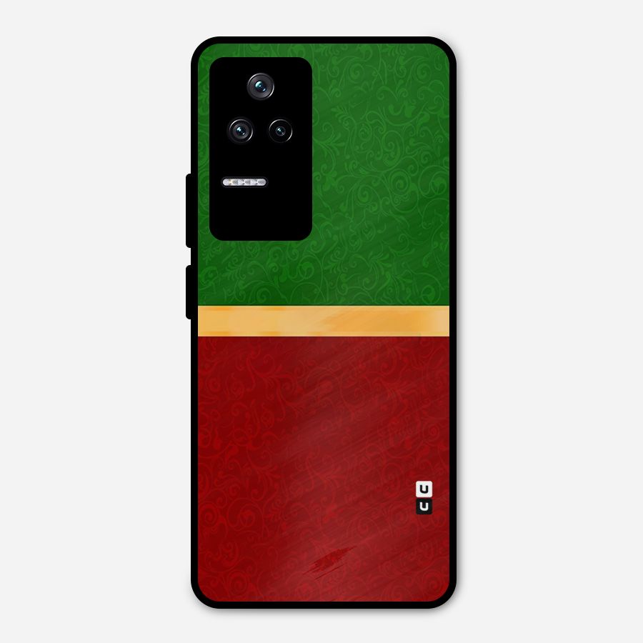 Christmas Colors Stripe Metal Back Case for Poco F4 5G