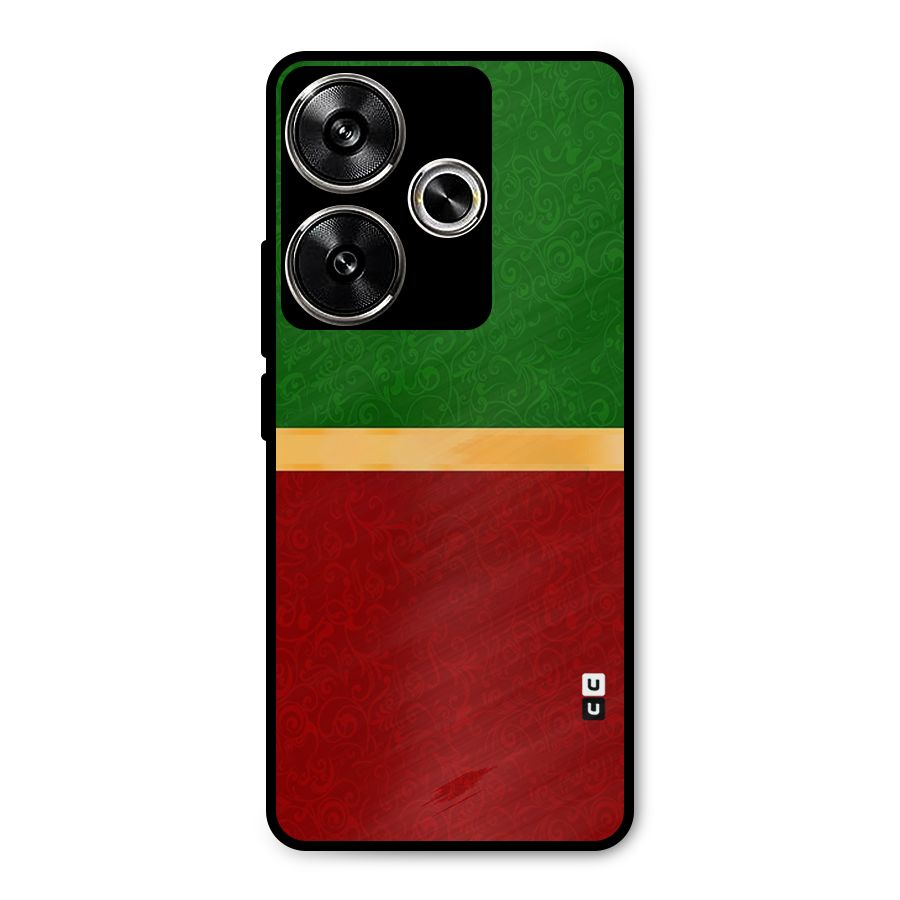 Christmas Colors Stripe Metal Back Case for Poco F6