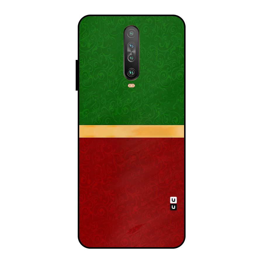 Christmas Colors Stripe Metal Back Case for Poco X2