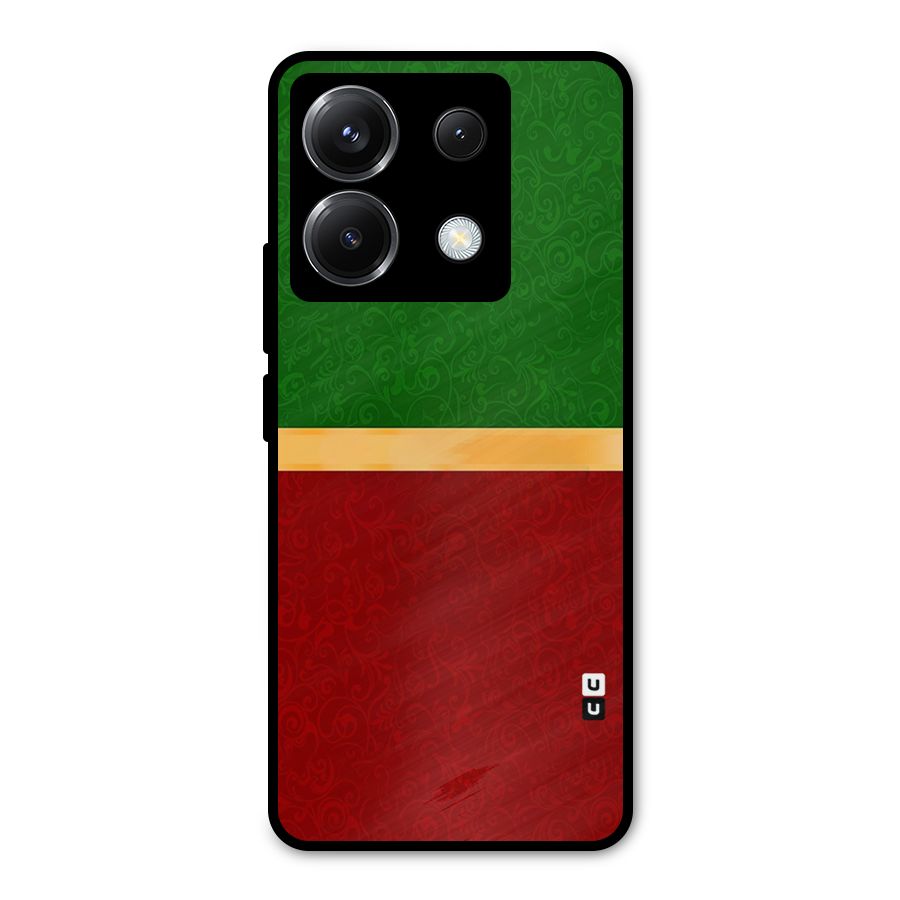 Christmas Colors Stripe Metal Back Case for Poco X6