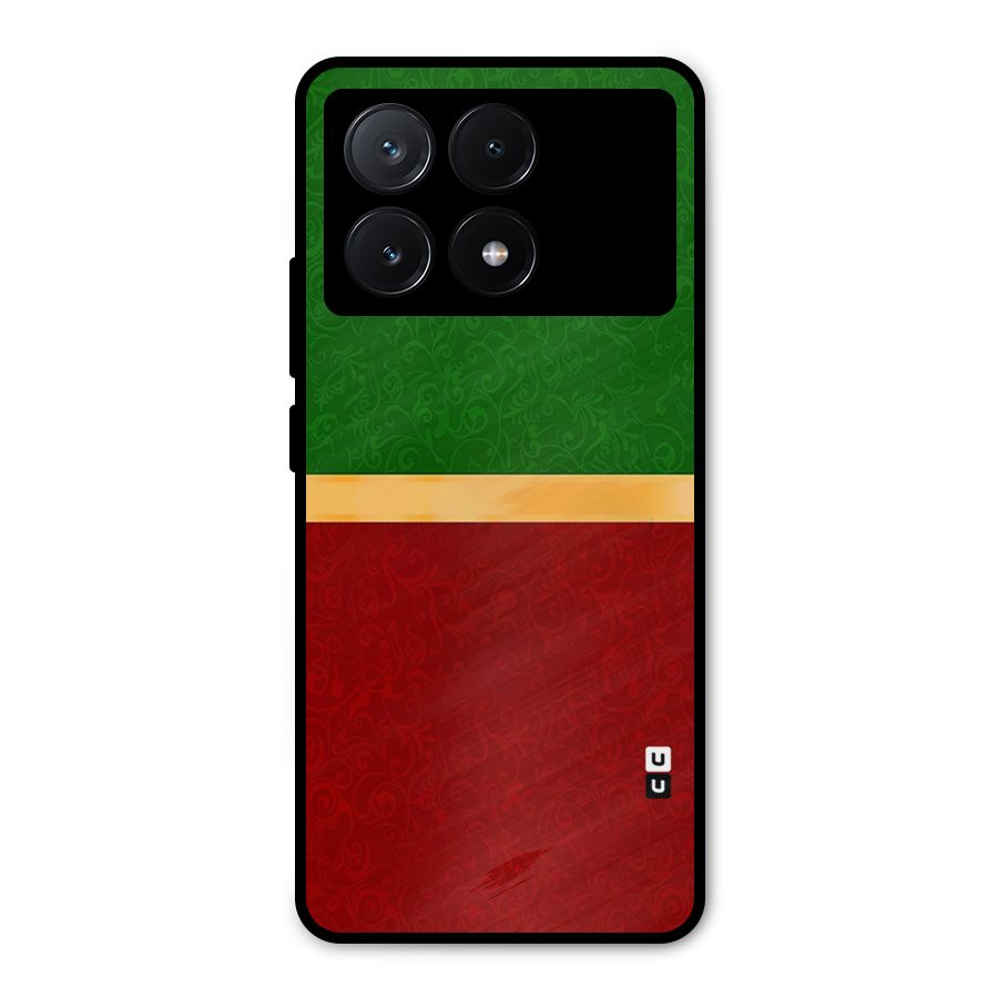 Christmas Colors Stripe Metal Back Case for Poco X6 Pro