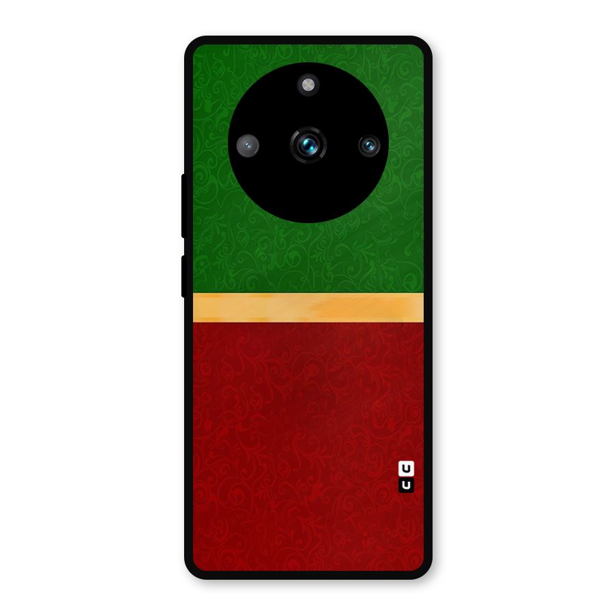 Christmas Colors Stripe Metal Back Case for Realme 11 Pro Plus