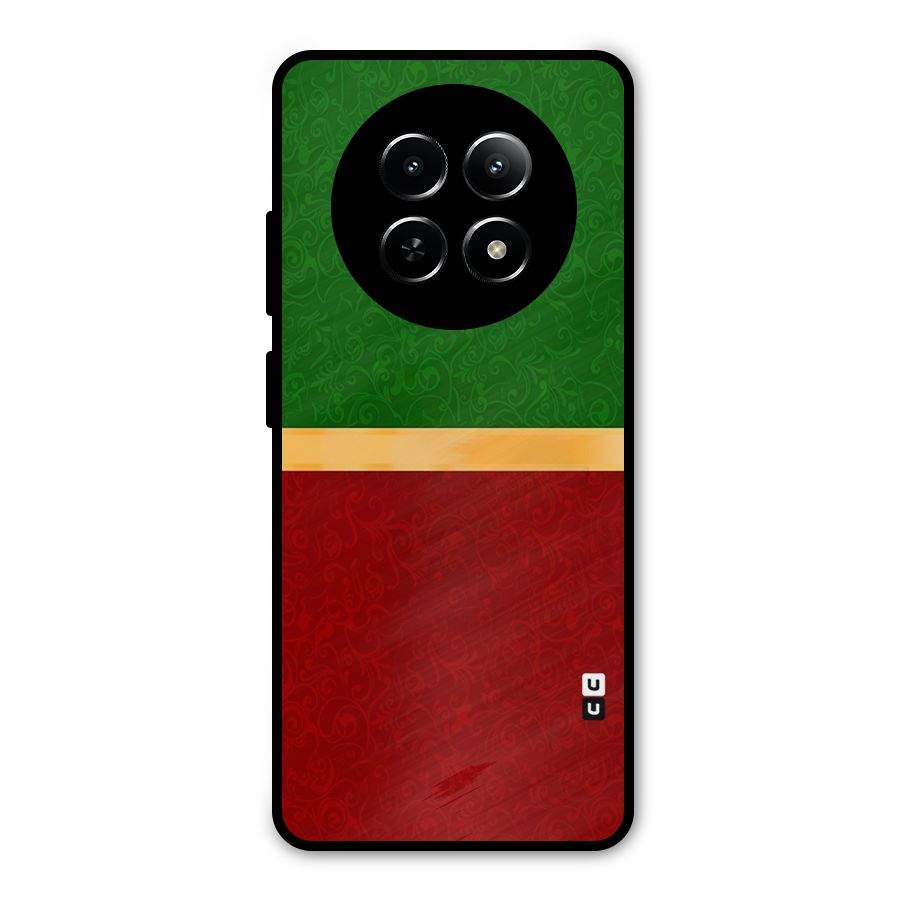 Christmas Colors Stripe Metal Back Case for Realme 12x 5G