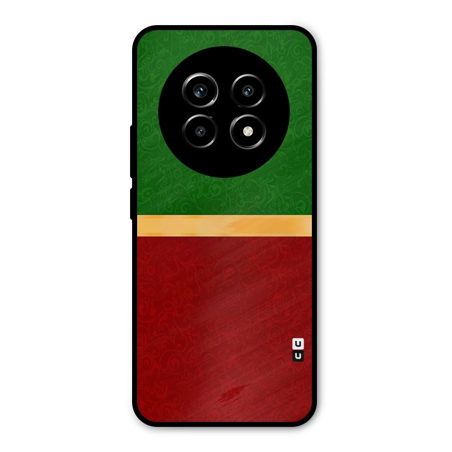 Christmas Colors Stripe Metal Back Case for Realme 14 Pro Lite