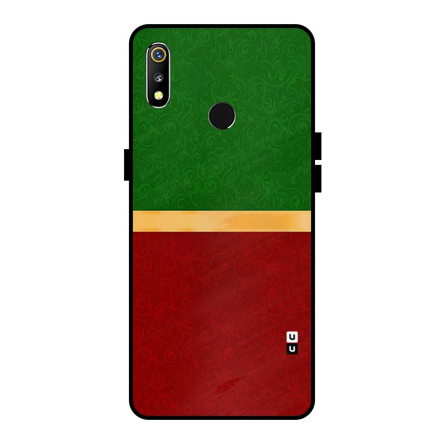 Christmas Colors Stripe Metal Back Case for Realme 3