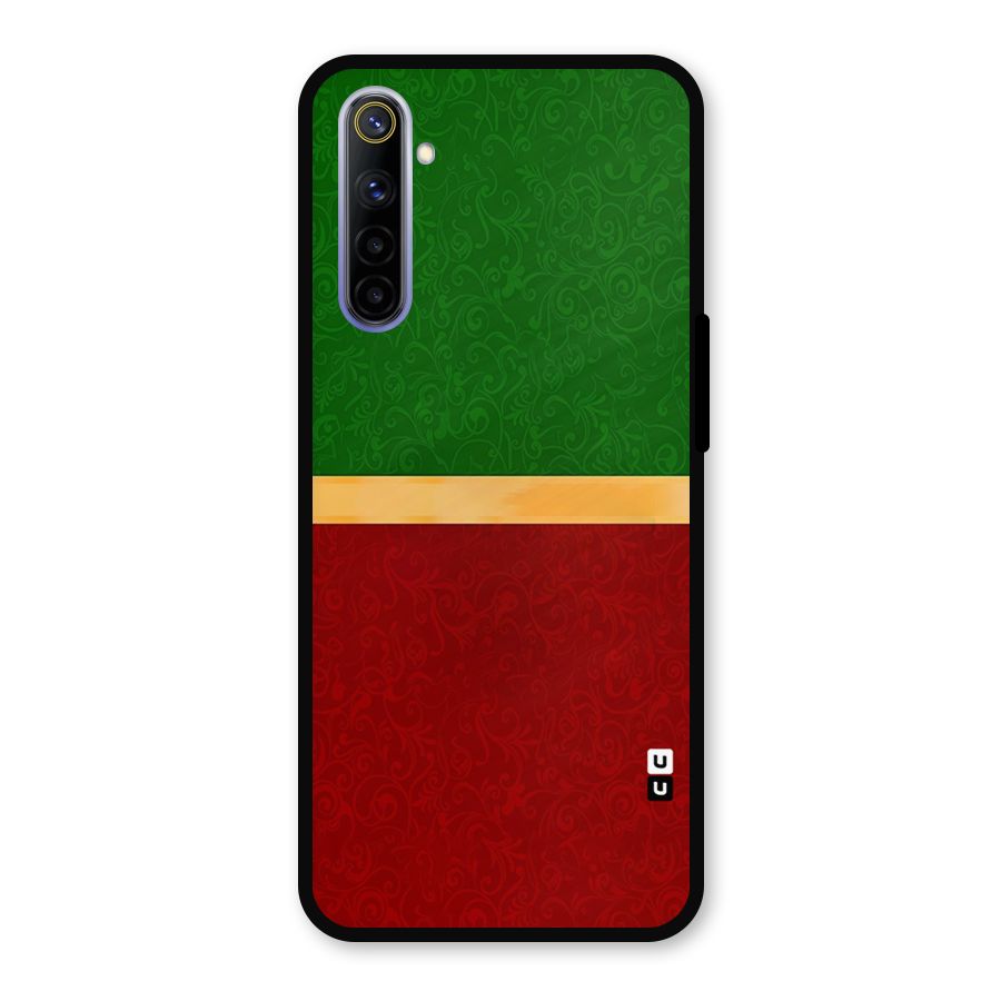 Christmas Colors Stripe Metal Back Case for Realme 6i