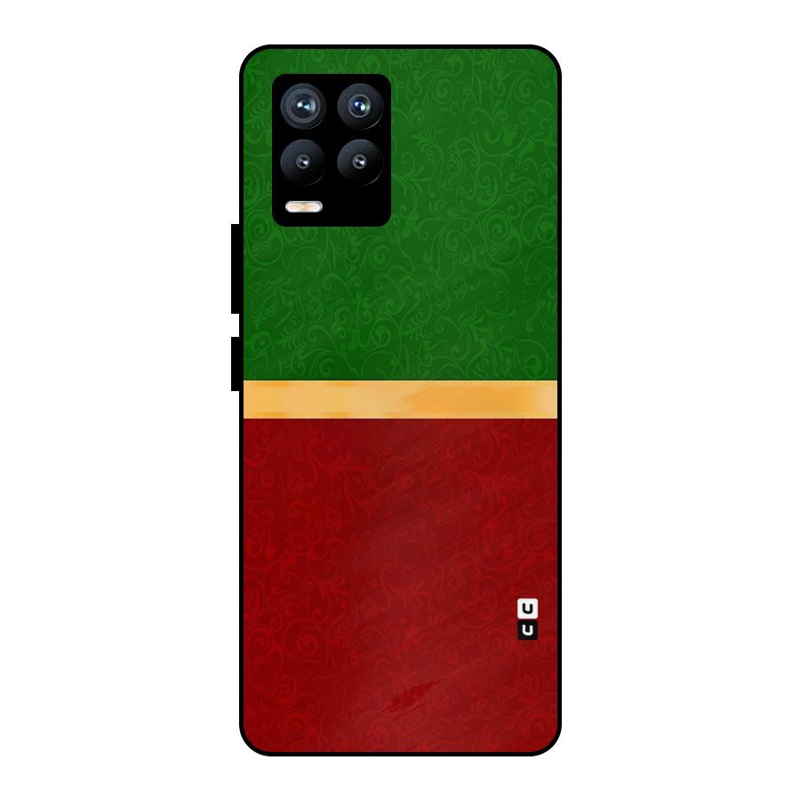 Christmas Colors Stripe Metal Back Case for Realme 8 Pro