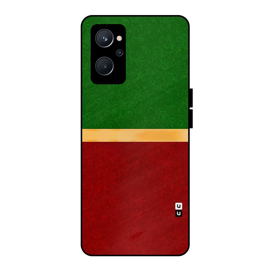 Christmas Colors Stripe Metal Back Case for Realme 9i 5G