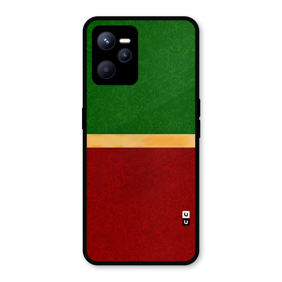 Christmas Colors Stripe Metal Back Case for Realme C35