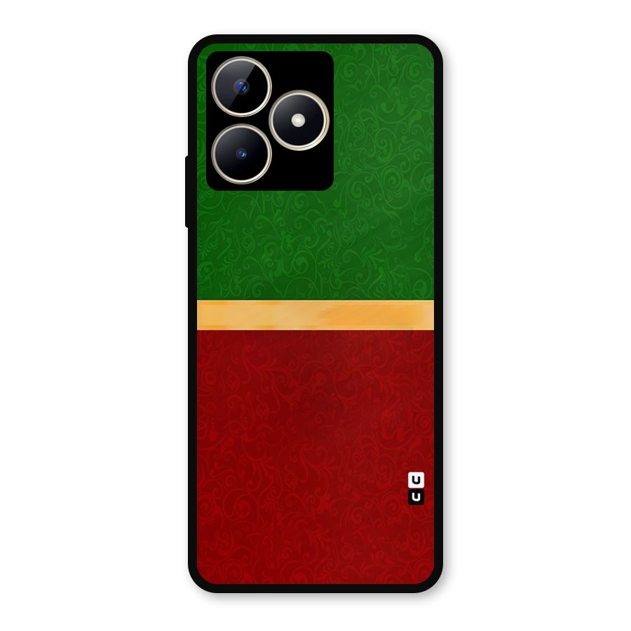 Christmas Colors Stripe Metal Back Case for Realme C53