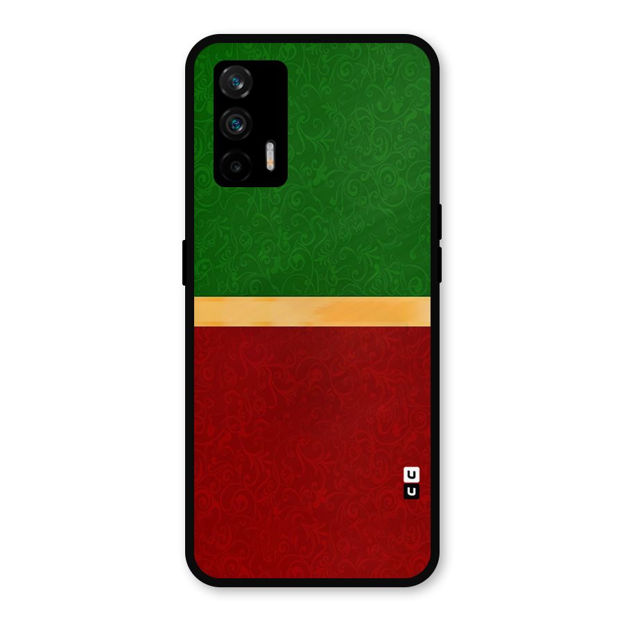 Christmas Colors Stripe Metal Back Case for Realme GT 5G