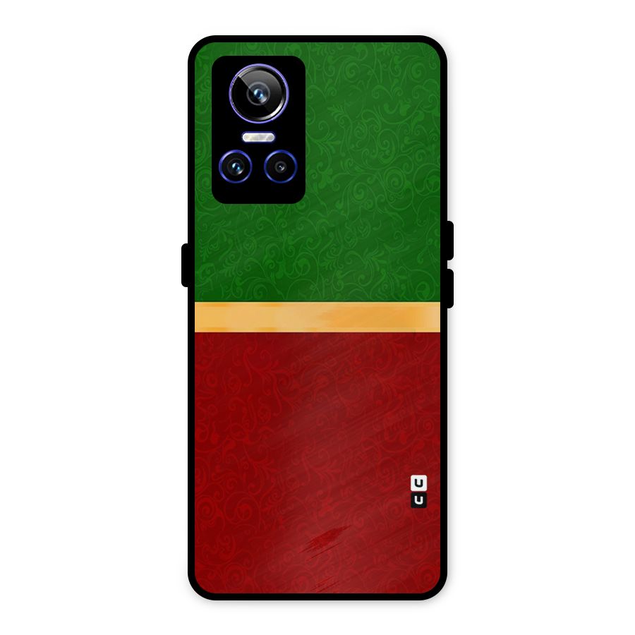 Christmas Colors Stripe Metal Back Case for Realme GT Neo 3