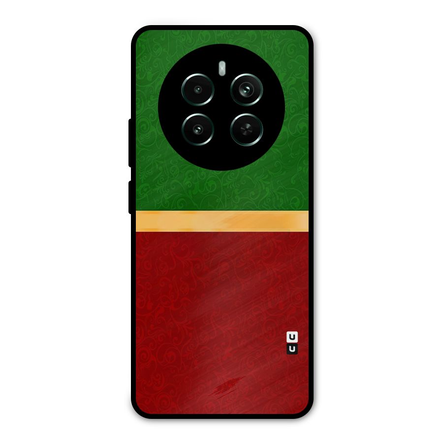 Christmas Colors Stripe Metal Back Case for Realme Narzo 70 Pro