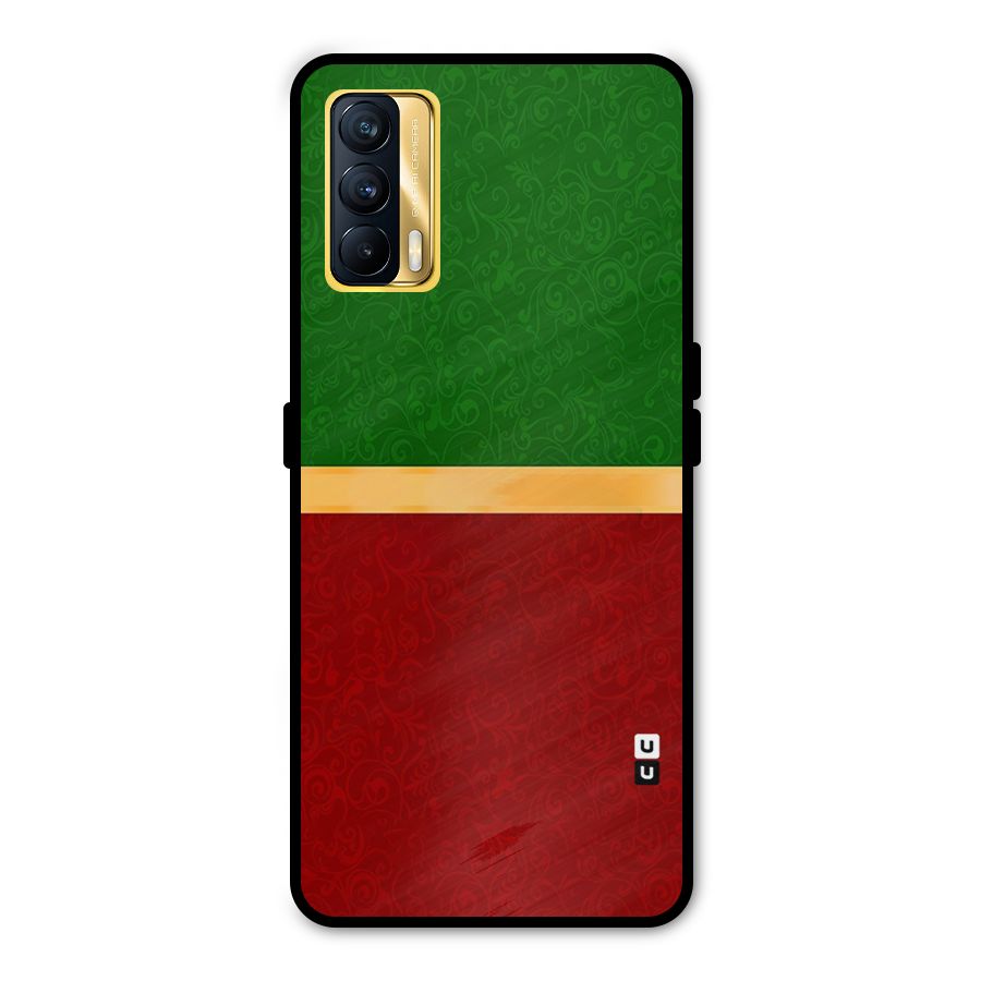 Christmas Colors Stripe Metal Back Case for Realme X7