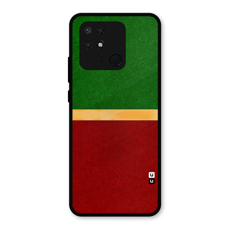 Christmas Colors Stripe Metal Back Case for Redmi 10 Power