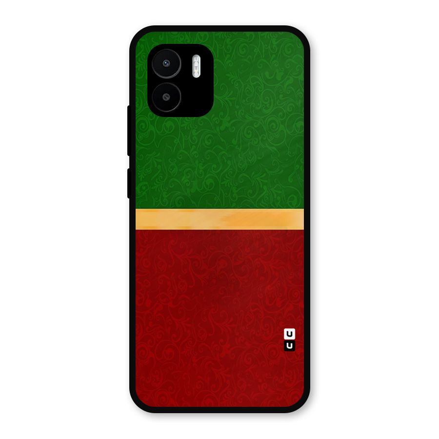 Christmas Colors Stripe Metal Back Case for Redmi A2