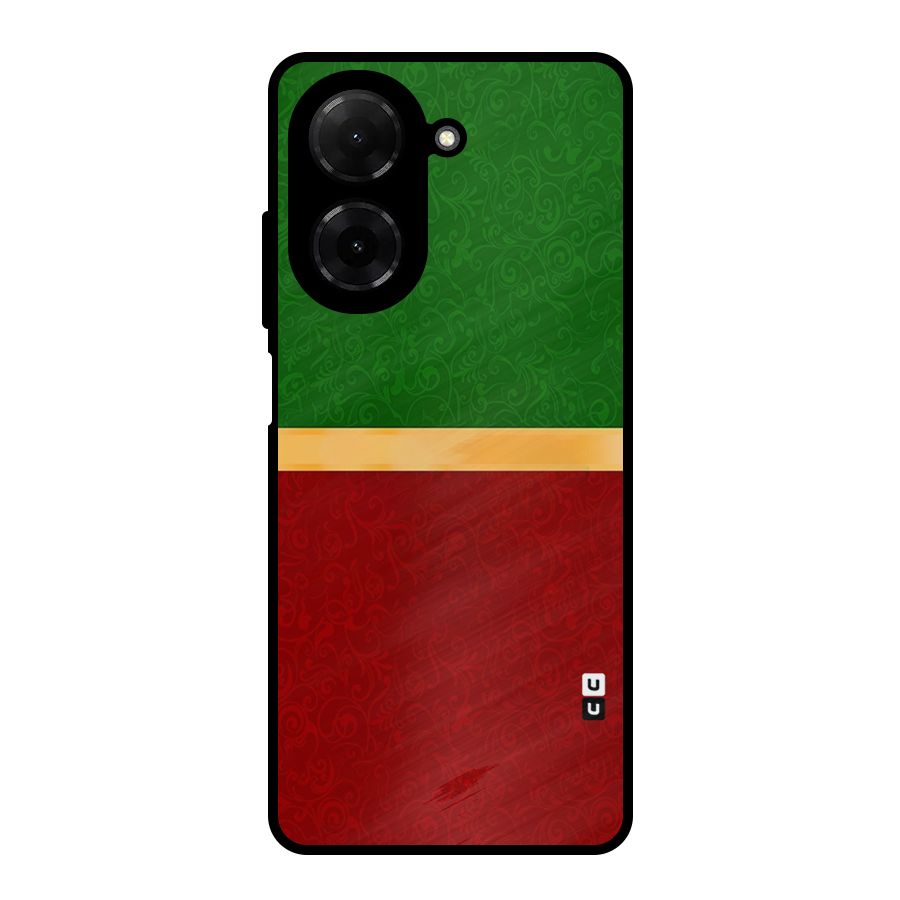 Christmas Colors Stripe Metal Back Case for Redmi A5 4G