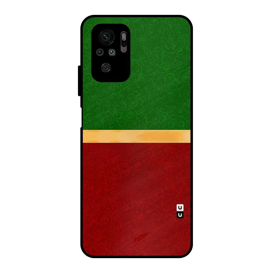 Christmas Colors Stripe Metal Back Case for Redmi Note 10