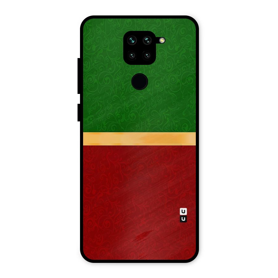 Christmas Colors Stripe Metal Back Case for Redmi Note 9