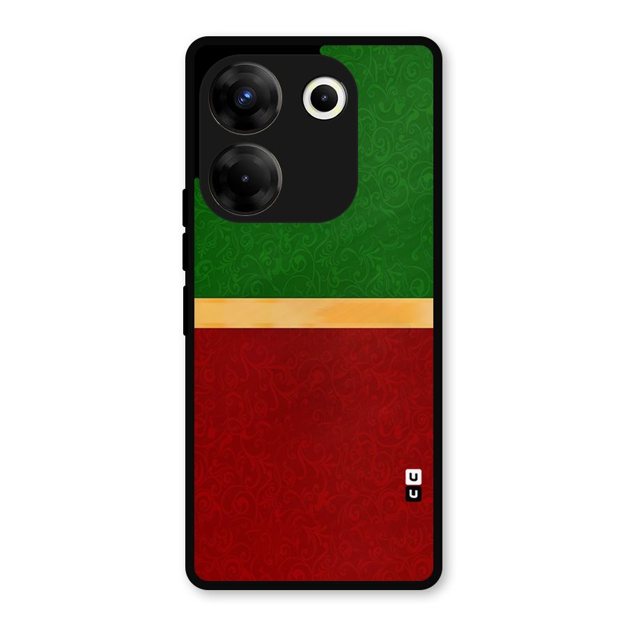 Christmas Colors Stripe Metal Back Case for Tecno Camon 20