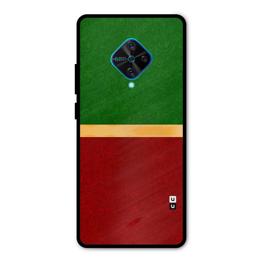 Christmas Colors Stripe Metal Back Case for Vivo S1 Pro