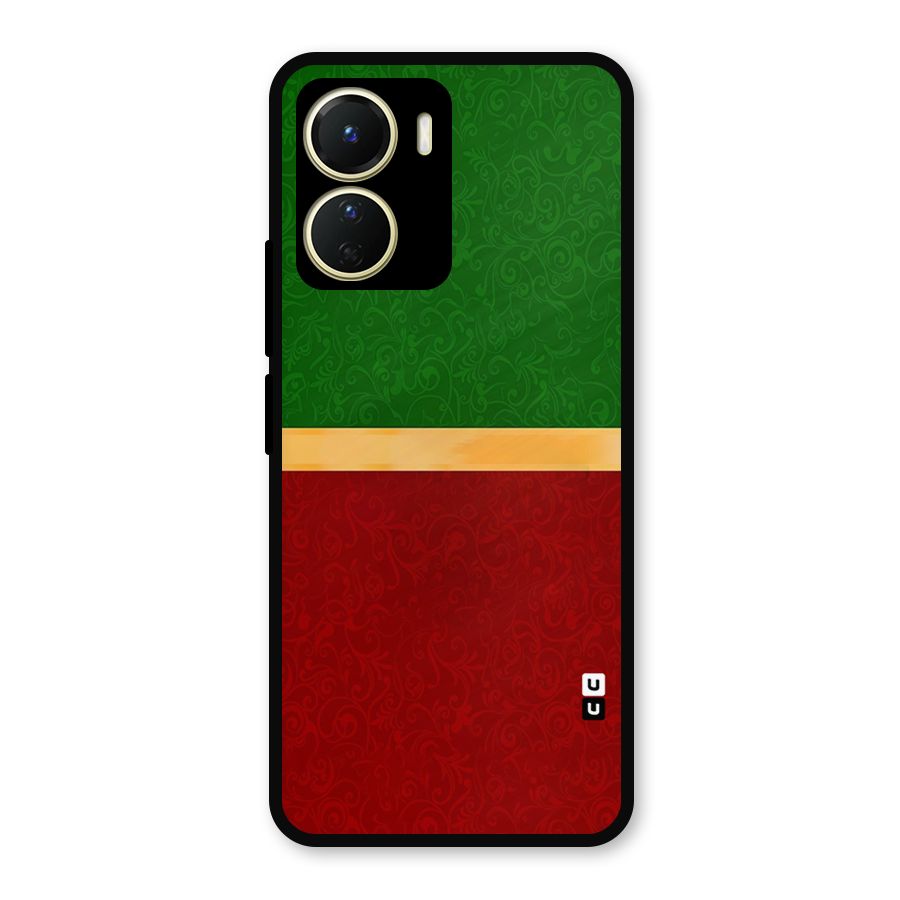 Christmas Colors Stripe Metal Back Case for Vivo T2x