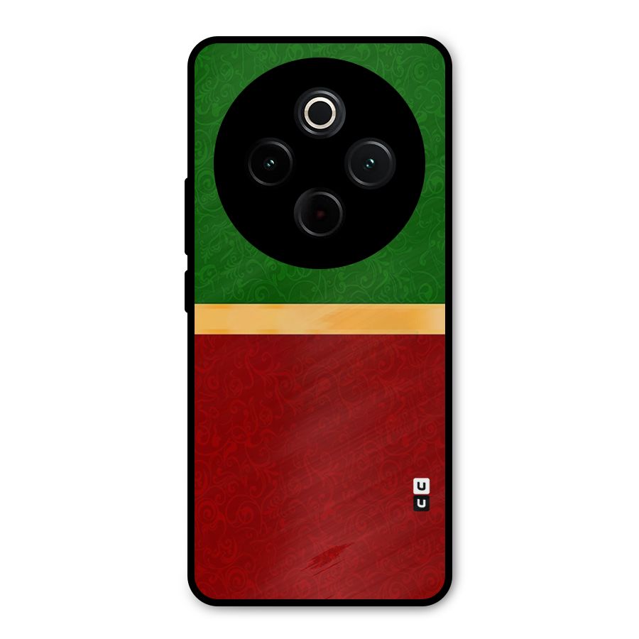 Christmas Colors Stripe Metal Back Case for Vivo T4