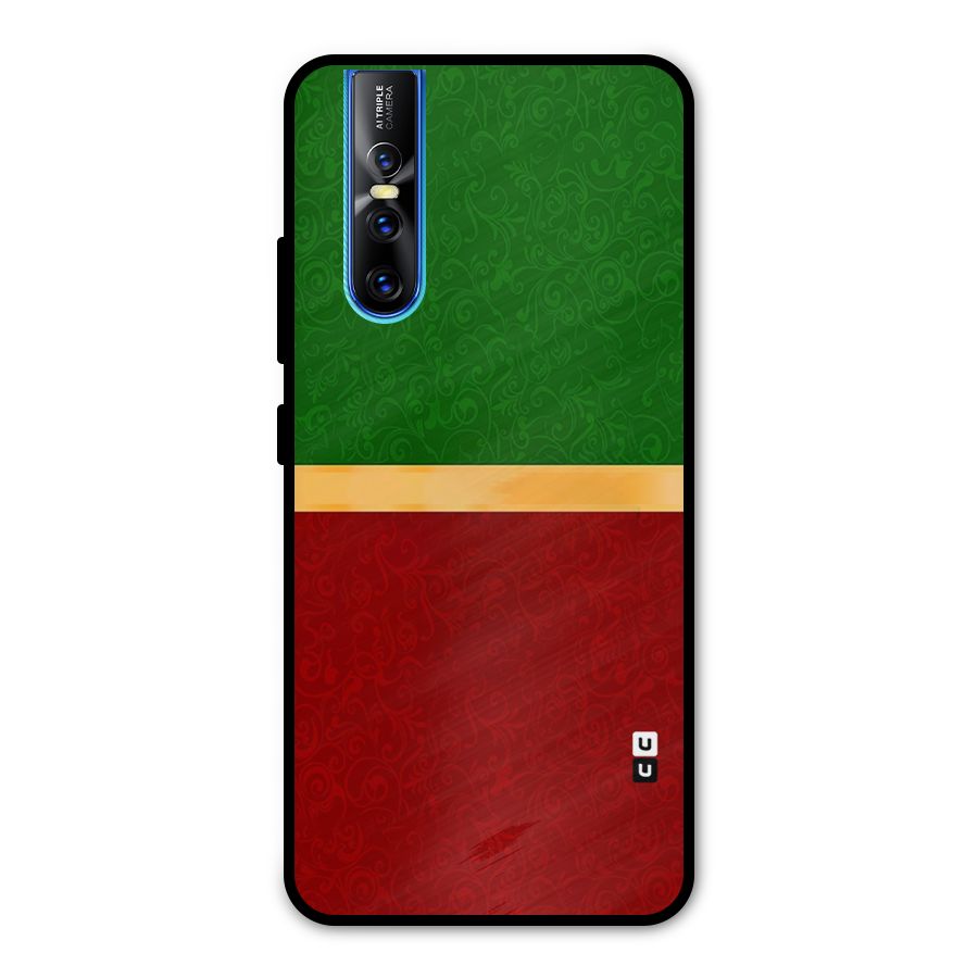 Christmas Colors Stripe Metal Back Case for Vivo V15 Pro
