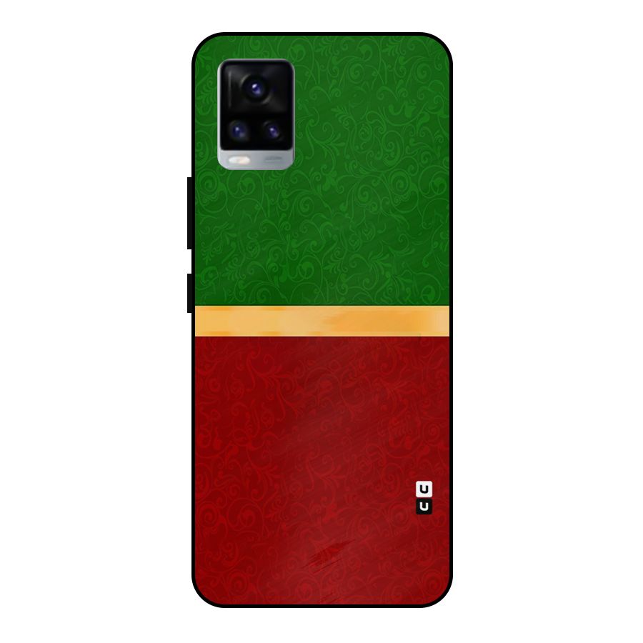 Christmas Colors Stripe Metal Back Case for Vivo V20