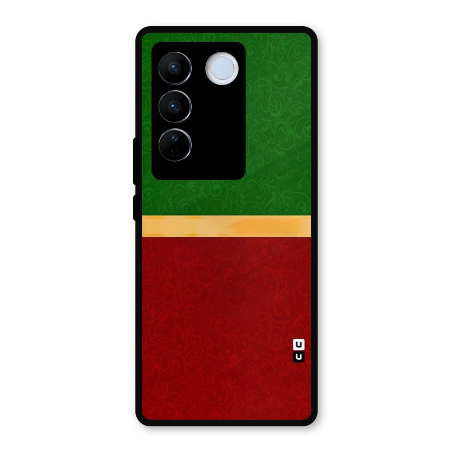 Christmas Colors Stripe Metal Back Case for Vivo V27